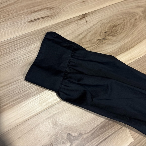 NWT Banana Republic Pleat-Back Poplin Shirt Size Med Black - Picture 7 of 10